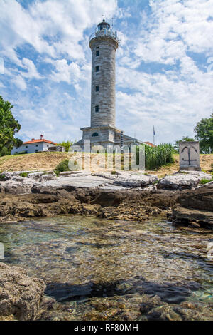 Savudrija is a small bathing resort in Croatia at the northwest point of the peninsula Istrien. Landmark of the place is the lighthouse, oldest and mo Stock Photo