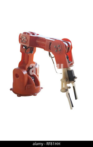 industry robotic arm on white background Stock Photo