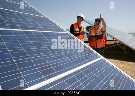 ESP, Spain, Beneixama: Solar power station, built by the german City-Solar-Group Stock Photo