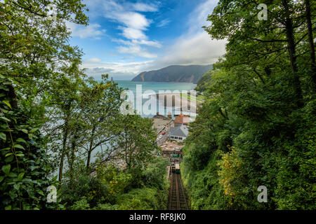 Lynton Cliff Railway Stock Photo