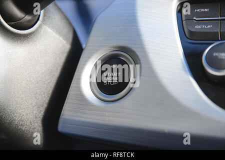 car engine start button Stock Photo