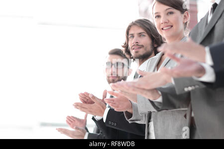 creative business team applauding Stock Photo