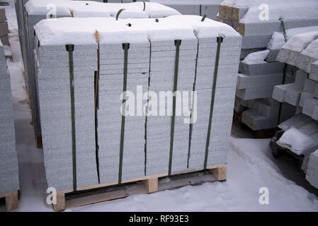 Production workshop, factory for processing natural stone granite, marble.  Finished goods warehouse. Products, plates of marble. Production of marble  Stock Photo - Alamy