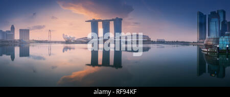 Business district and Marina bay in Singapore Stock Photo