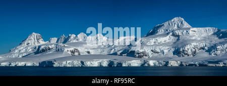 Mountains along the Neumayer Channel, Antarctic Peninsula, Antarctica Stock Photo