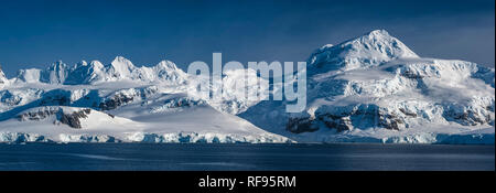 Mountains along the Neumayer Channel, Antarctic Peninsula, Antarctica Stock Photo