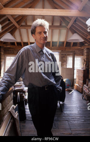 Paul Smith, no relation!, fashion designer, standing in his office at the top of his Floral Street store, Covent Garden, London,England, UK 1988 Stock Photo