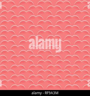 Square background for Valentine's Day. Seamless pattern of hearts of coral color. Template of flyer or invitation, cover of the site, page, network. Stock Vector