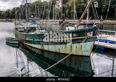 Old fishing boat, Douarnenez harbour Stock Photo