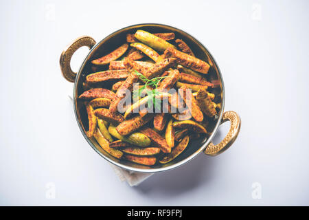 Tindora Sabzi / Tendli / tondli Fry also known as Ivy Gourd fry recipe. selective focus Stock Photo