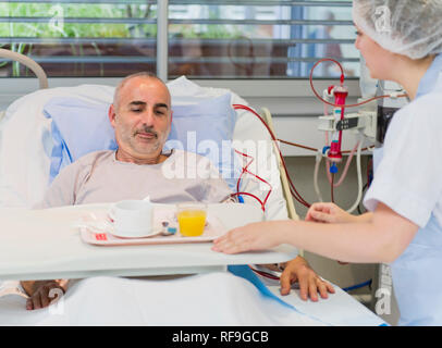 Private hospital “Clinique Saint Exupery de Toulouse”, clinic specializing in the treatment of kidney disease, renal disease. Dialysis unit, hemodialy Stock Photo