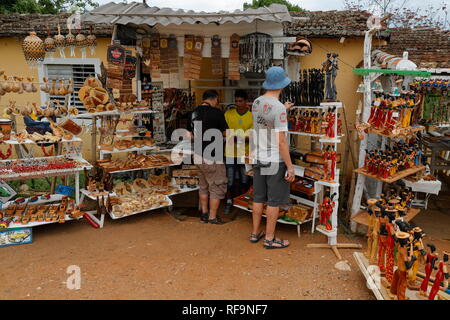 Trinidad, Cuba - May 2015: Trinidad is a touristic area of Cuba, there are shops selling souvenirs for tourists. Stock Photo