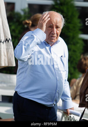 A CORUNA, SPAIN - JULY 20. Portrait of Amancio Ortega Gaona ,founder of Inditex (Zara empire ) on July 20,2018 in A Coruña,Spain.Imaxe press Stock Photo