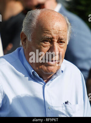 A CORUNA, SPAIN - JULY 20. Portrait of Amancio Ortega Gaona ,founder of Inditex (Zara empire ) on July 20,2018 in A Coruña,Spain.Imaxe press Stock Photo