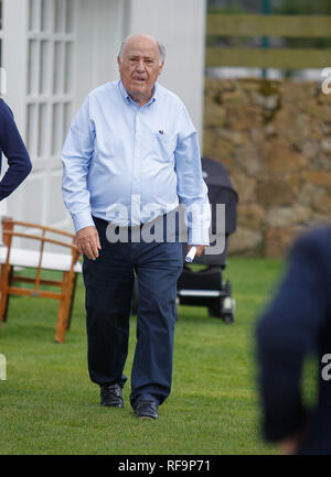 A CORUNA, SPAIN - JULY 20. Amancio Ortega Gaona ,founder of Inditex (Zara empire ) on July 20,2018 in A Coruña,Spain.Imaxe press Stock Photo