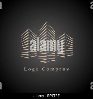 Real estate business logo template, building, property development, and construction logo. Vector illustration EPS10. Stock Vector