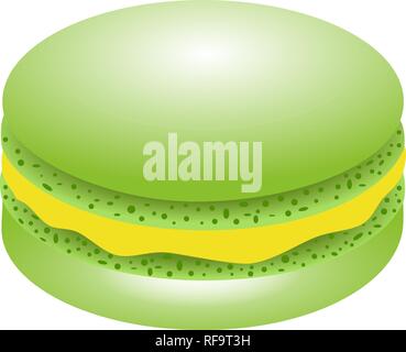 Macaroon flat icon. Macaroon cookies isolated on white background. Colorful macaroon logo. Sweet and tasty template for cooking and restaurant menu. V Stock Vector
