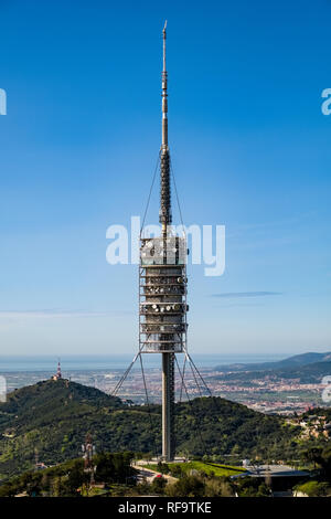 Torre de Collserola, Telecommunications Tower, located in the Collserola mountain range Stock Photo