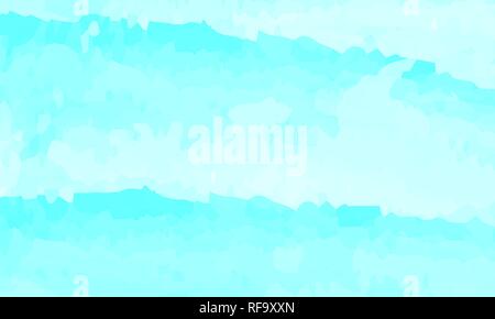 Blue watercolor abstract background. Clouds, sky, sea waves. Color pattern. Vector illustration. Stock Vector