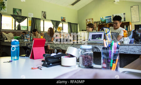 A photo of international students attending a biology class at a international baccalaureate school Stock Photo