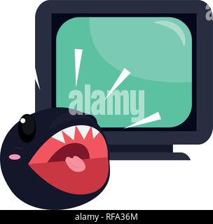 television monster video game background vector illustration Stock Vector