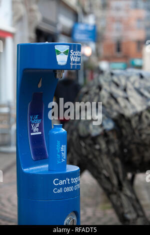 Public water fountain on Newmarket Street in Ayr. Stock Photo