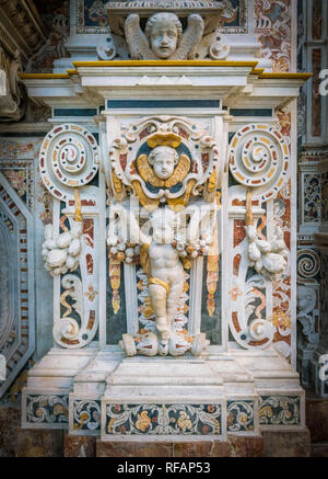 Marble bas relief in the Church of the Immaculate Conception (Chiesa dell'Immacolata Concezione al Capo) in Palermo. Sicily, Italy. Stock Photo