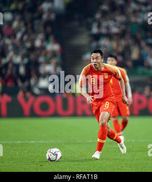 24th January 2019, Mohammed Bin Zayed Stadium, Abu Dhabi, United Arab Emirates; AFC Asian Cup football quarter final, China versus Iran; Zhao Xuri of China Stock Photo