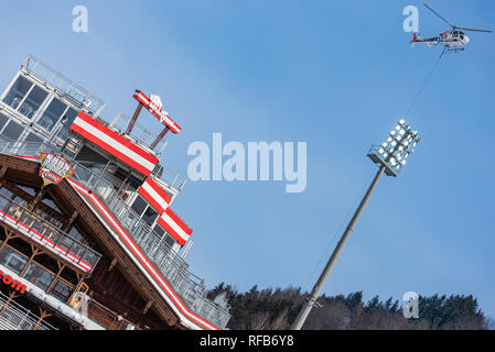 Schladming, Styria, Austria. 25th Jan, 2019. Construction works and helicopter transport on Planai Stadium before The Nightrace in Schladming, Men's World Cup Night Slalom 29.01.2019 - 22nd Night Slalom on the Planai Credit: Tomasz Koryl/Alamy Live News Stock Photo