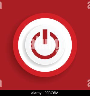 power vector sign, web red icon Stock Vector