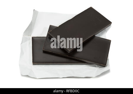 Dark chocolate isolated on white background Stock Photo