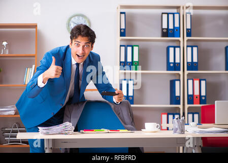 Employee stealing important information in industrial espionage concept Stock Photo