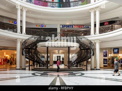 Atrium interior of Whiteleys Centre, Queensway, Bayswater, City of Westminster, Greater London, England, United Kingdom Stock Photo