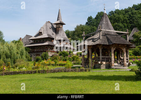 Barsana Monastery Architectural Detail - Traditional Buildings (Maramures, Romania). Stock Photo