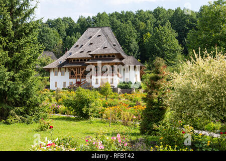 Barsana Monastery Architectural Detail - Traditional Building (Maramures, Romania). Stock Photo