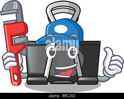 Plumber binder clip for charcter on documents Stock Vector
