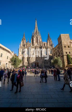 La Catedral de la Santa Creu i Santa Eulalia (Barcelona Cathedral) Stock Photo