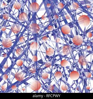 Abstract striped texture with a diagonal thin hatching and circles. Stock Vector