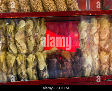 Mexico City Food Stand Close-Up of Fried Foods in bags Stock Photo