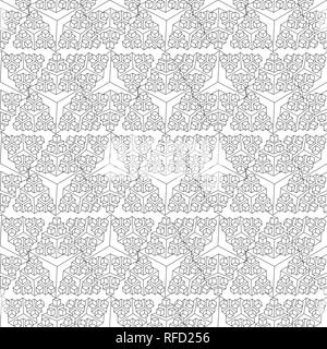 Seamless texture with cubes. Cubes lie on each other in different sizes, forming a unique pattern. Vector illustration. Stock Vector