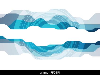 Abstract bright blue modern technology background. Vector design Stock Vector