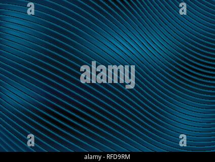 Deep blue abstract wavy lines vector art background Stock Vector