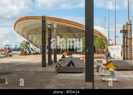 Entrance to The Cloud, Queen Wharf, downtown Auckland, New Zealand, January 23, 2018 Stock Photo