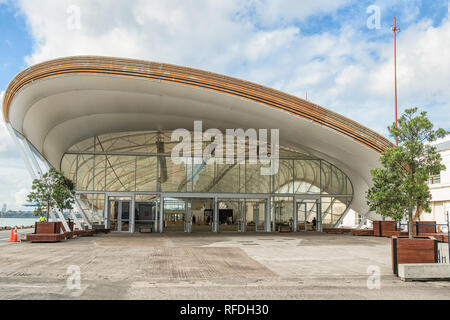 Entrance to The Cloud, Queen Wharf, downtown Auckland, New Zealand, January 23, 2018 Stock Photo