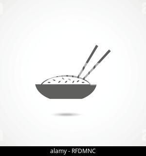 Bowl of rice icon isolated on white background Stock Vector
