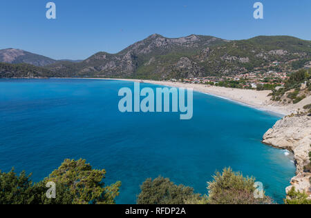 One of the most wonderful resorts of the Southern Turkey and probably of the Mediterranean Sea, Ölüdeniz is famous for its turquois water Stock Photo