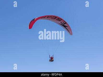 Babadag, Turkey - standing 2000 meters above the sea level, and right beside the Mediterranean Sea, the Mount Babadag is an ideal spot for paragliding Stock Photo