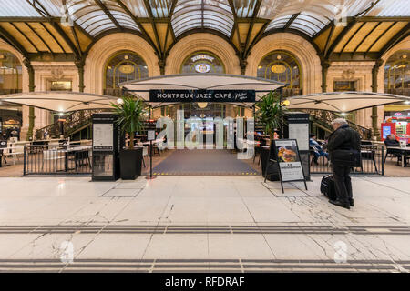 France, Paris, Gare de Lyon, January 2019: Montreux Jazz cafe and Le Train Bleu restaurant. Stock Photo