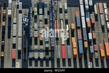 Container port, Logport, Dusiburg, North Rhine-Westphalia, Germany Stock Photo