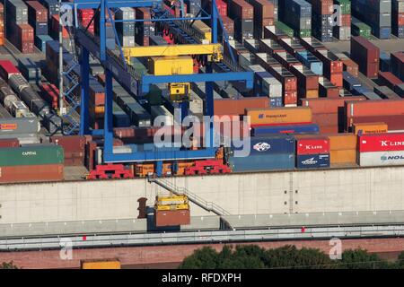 Container port, Logport, Dusiburg, North Rhine-Westphalia, Germany Stock Photo